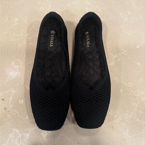 VIVAIA Women's Black Mesh Flats Size 7.5